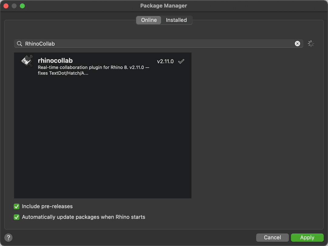 Rhino Package Manager with RhinoCollab